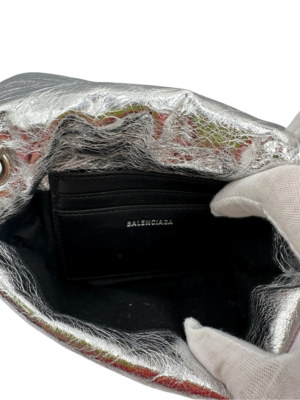 BALENCIAGA Nano Monaco Metallized Leather Bag - Picture 11 of 16